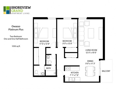 Owasso Platinum Plus Floor Plan at Shoreview Grand, Shoreview, Minnesota